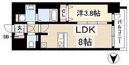 プレサンス名古屋駅ゲート 13階1LDKの間取り