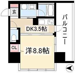 さくらHills NAGOYA WEST 3階1DKの間取り