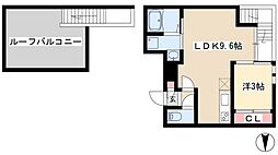 GRANDTIC名駅南 2階1LDKの間取り