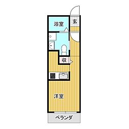 リアライズ尾頭橋 4階1DKの間取り