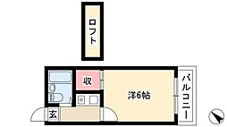 マイルストーン本陣II 1階1Kの間取り