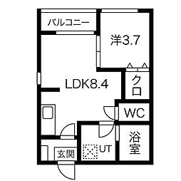 Abisko II 3階1LDKの間取り
