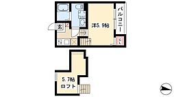 SPICA中島新町 1Kの間取図画像