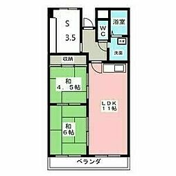 サンベアーマンション金山 2SLDKの間取図画像