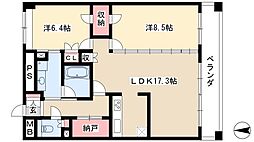 グラン・アベニュー名駅 2LDKの間取図画像