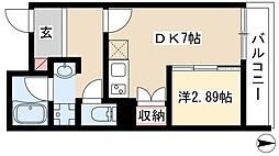 AXIA八熊 1DKの間取図画像