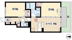 グランディールI 2DKの間取図画像
