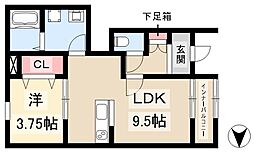 リーブルファイン戸田 1LDKの間取図画像