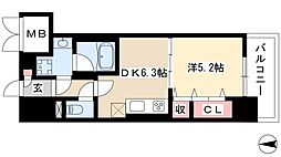 ジェネラーダ 1DKの間取図画像