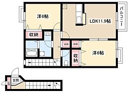 グリーンパークエム 2LDKの間取図画像