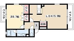ピーチプレイス 1LDKの間取図画像