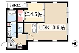 グランフォーレ名古屋 1LDKの間取図画像