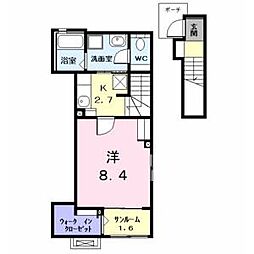 メゾンピアストリー 1Kの間取図画像