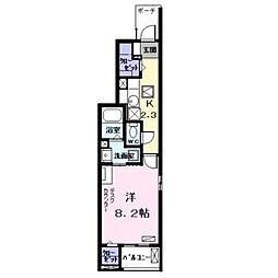 ハイグレイス 1LDKの間取図画像