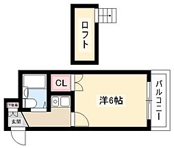 レオパレス中村公園第3 1Kの間取図画像