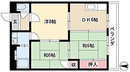 酒カネ・ハイツ 3DKの間取図画像