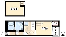 クリスタルガーデン ワンルームの間取図画像