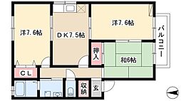 ハイムK.M 3DKの間取図画像