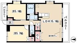 ヴェルドミール 2LDKの間取図画像