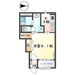 Keiblanc 1Kの間取図画像