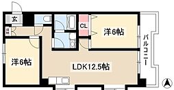 カサ松下 2LDKの間取図画像