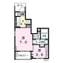 メゾン・ド・カレ 2Kの間取図画像
