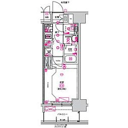 CREST TAPP浅間町 1Kの間取図画像
