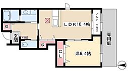 プティ・ボヌール 1LDKの間取図画像