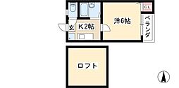 グランベル大須観音 1Kの間取図画像
