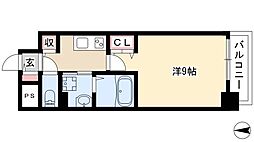 スリーアイランドタワー名駅北 1Kの間取図画像