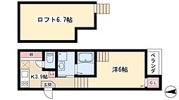 グランツ 1Kの間取図画像