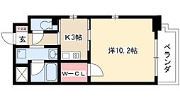 ソフィア・八田 1Kの間取図画像