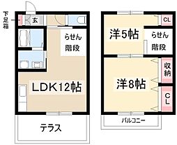 サンコーハイツ2B 2LDKの間取図画像