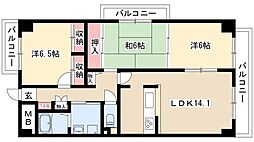 カーザアメイシア 3LDKの間取図画像