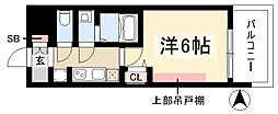 プレサンス名古屋ルクソリア 1Kの間取図画像