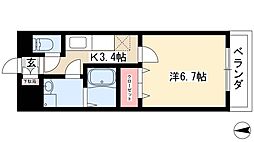 コンフォート・テラス 1Kの間取図画像