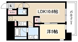 プレミアム浅間町 1LDKの間取図画像