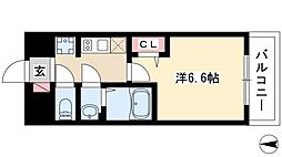 プレサンスNAGOYA本陣 1Kの間取図画像
