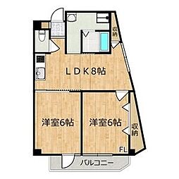 ヒロタマンション 1LDKの間取図画像