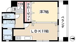 シーズンコート名駅 1LDKの間取図画像
