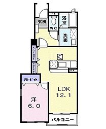 ローレル 1LDKの間取図画像
