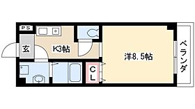 サン笠取  ｜ 愛知県名古屋市西区笠取町4丁目107（賃貸マンション1K・2階・26.35㎡） その2