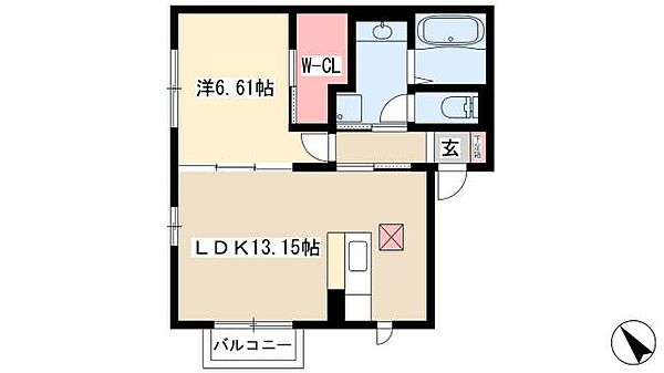 ベルメゾン　ウメムラ ｜愛知県名古屋市中区橘1丁目(賃貸アパート1LDK・2階・48.79㎡)の写真 その2