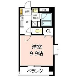 Cherry　suite 2階1Kの間取り