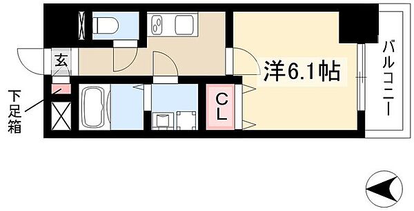 スカイホース ｜愛知県名古屋市北区田幡2丁目(賃貸マンション1K・3階・24.96㎡)の写真 その2