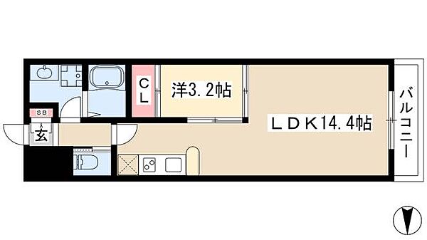 Gramercy Shirakawa Koen ｜愛知県名古屋市中区栄2丁目(賃貸マンション1LDK・2階・42.40㎡)の写真 その2
