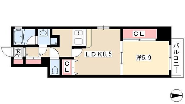 ライブコート泉 ｜愛知県名古屋市東区泉1丁目(賃貸マンション1LDK・14階・41.68㎡)の写真 その2