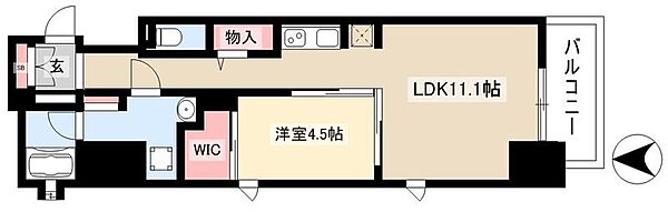 パークアクシス名古屋山王 ｜愛知県名古屋市中区正木1丁目(賃貸マンション1LDK・11階・45.04㎡)の写真 その2