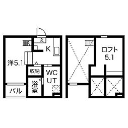M.Kオリオン名古屋 1階1Kの間取り