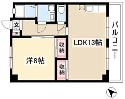 藤本コーポ 1階1LDKの間取り